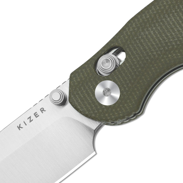 Kizer V3780A1 Phoca CC (AEB-L, Clip Point, Satin, Micarta) Pocket Knife