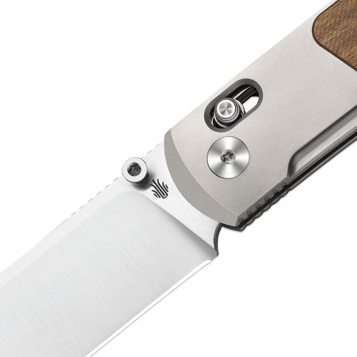 Kizer Ki4761A1 Tycho (S45VN, Drop Point, Satin, Titanium/Wood) Pocket Knife