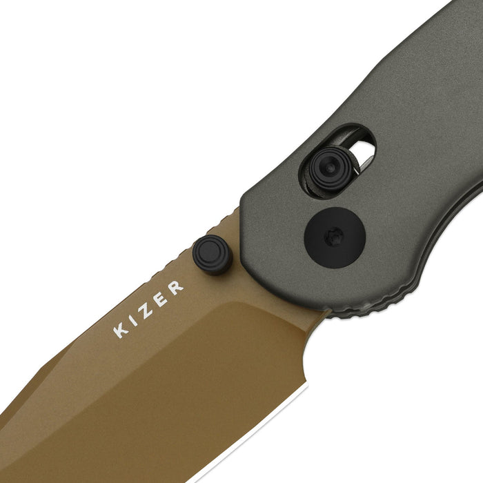 Kizer V3780A2 Phoca CC (AEB-L, Clip Point, PVD, Aluminum) Pocket Knife