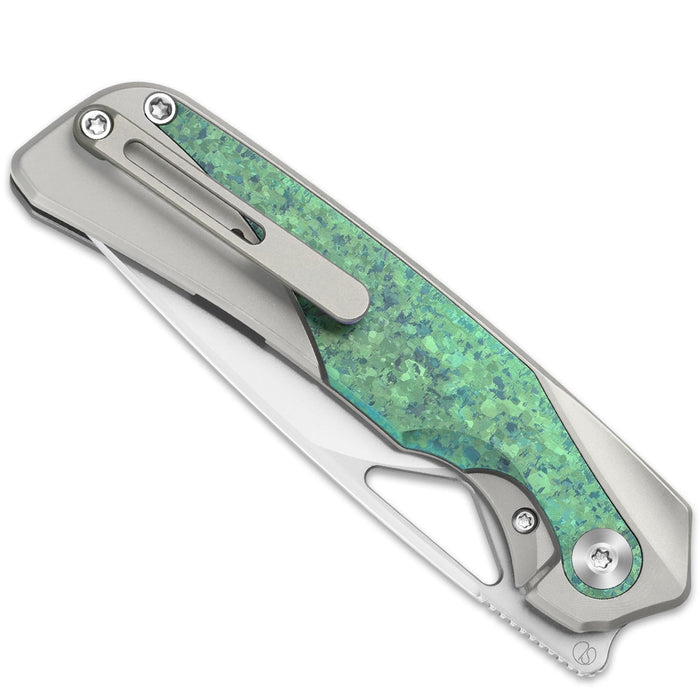 Kizer Ki3735A4 Topsail (M390, Drop Point, Blast, Crystallized Titanium) Pocket Knife