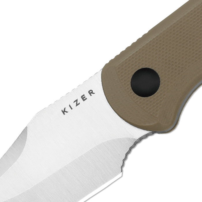 Kizer 1092A2 Drop Bear Fix (AEB-L, Clip Point, Satin, G10) Fixed Blade Knife