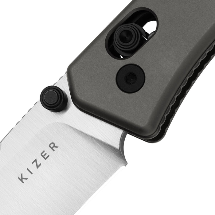 Kizer V3774A4 Aegis (AEB-L, Drop Point, Satin, Aluminum) Pocket Knife