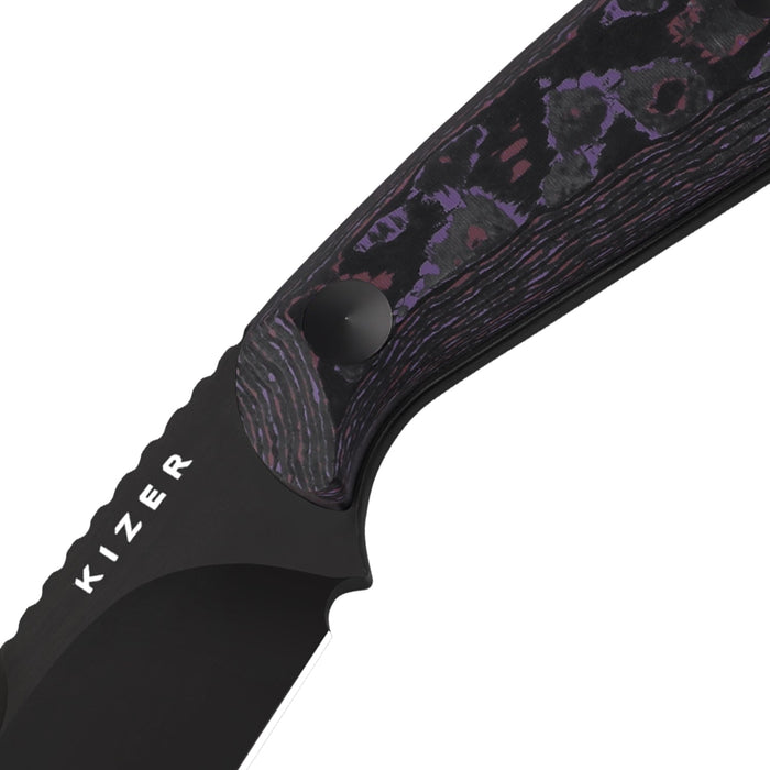 Kizer 1081A10 Buddy (4V, DLC, Drop Point, Fat Carbon) Fixed Blade Knife