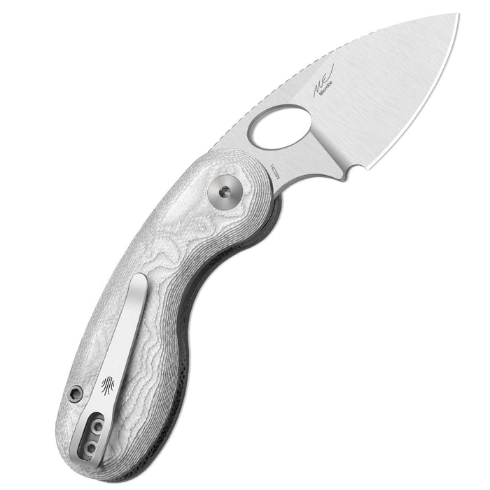 Kizer V2742A11 Microbe (14C28N, Drop Point, Satin, Glass Fiber, Button Liner Lock) Pocket Knife