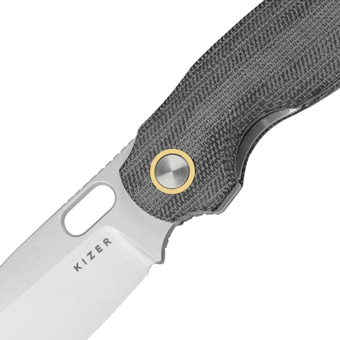 Kizer V3770A1 Seagull (14C28N, Satin, Drop Point, Micarta) Pocket Knife