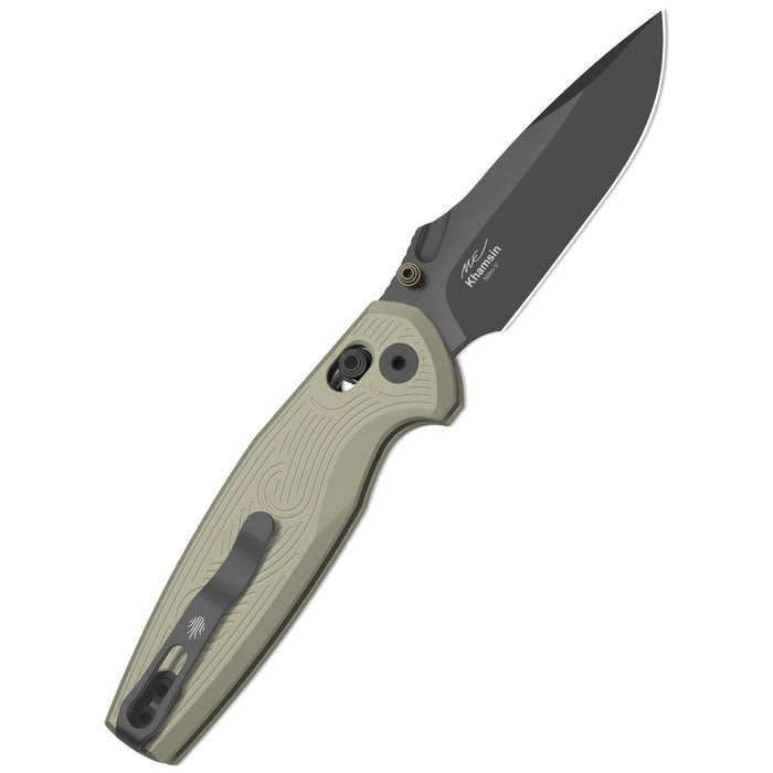 Kizer V3791A1 Khamsin (Nitro-V, Drop Point, Gray PVD Stonewashed, Aluminum, Clutch Lock) Pocket Knife