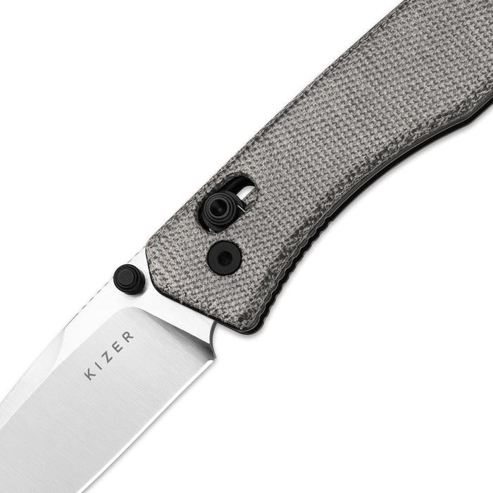 Kizer V3774A1 Aegis (AEB-L, Drop Point, Satin, Micarta) Pocket Knife