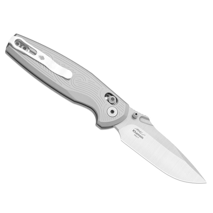 Kizer V3791A3 Khamsin (Nitro-V, Drop Point, Satin, Aluminum, Clutch Lock) Pocket Knife