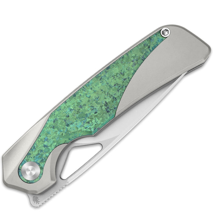 Kizer Ki3735A4 Topsail (M390, Drop Point, Blast, Crystallized Titanium) Pocket Knife