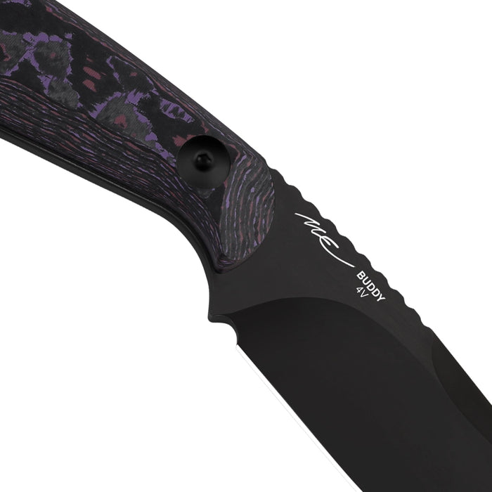 Kizer 1081A10 Buddy (4V, DLC, Drop Point, Fat Carbon) Fixed Blade Knife