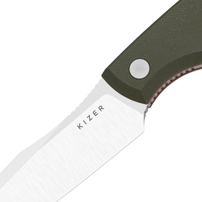 Kizer 1109A2 Hissbite (AEB-L, Drop Point, Satin, G10) Fixed Blade Knife