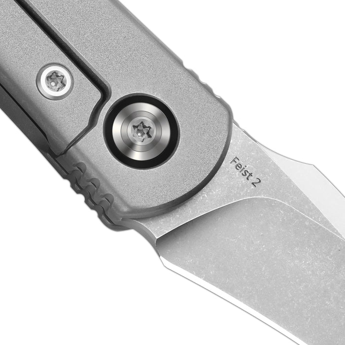 Kizer ZX-3499.2A3 Feist 2x Series (M390, Hawkbill, Stonewashed, Titanium) Pocket Knife