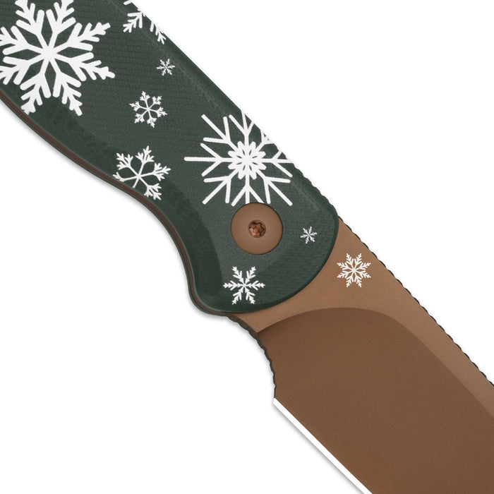 Kizer 1094MC1 Drop Bear Fix (D2, Drop Point, PVD, G10) Limited Christmas Edition Fixed Blade Knife With FREE Kizer Pac-Bar