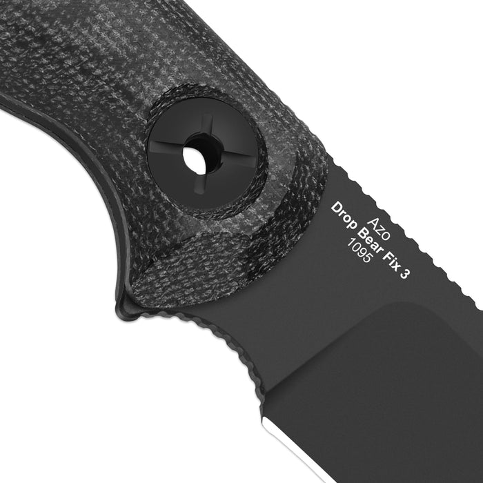 Kizer 1101A3 Drop Bear Fix 3 (1095, Drop Point, Micarta) Fixed Blade Knife