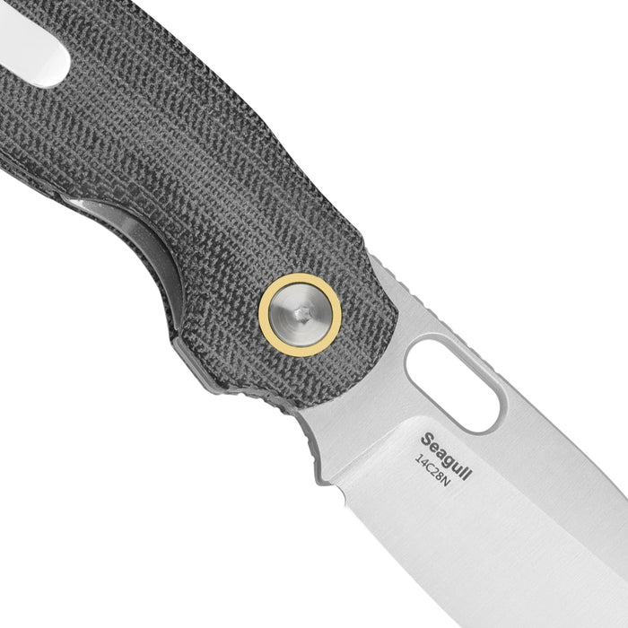 Kizer V3770A1 Seagull (14C28N, Satin, Drop Point, Micarta) Pocket Knife