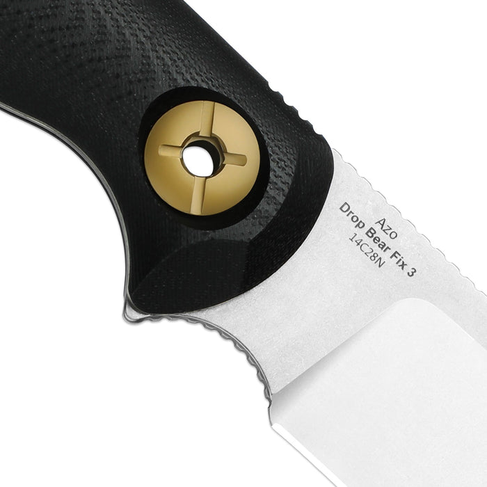 Kizer 1101A1 Drop Bear Fix 3 (14C28N, Drop Point, Stonewashed, G10) Fixed Blade Knife