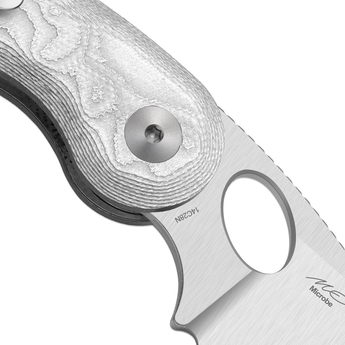 Kizer V2742A11 Microbe (14C28N, Drop Point, Satin, Glass Fiber, Button Liner Lock) Pocket Knife