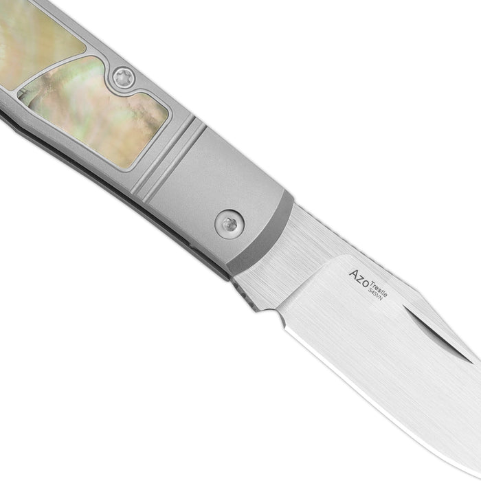 Kizer Ki3761A3 Trestle (S45VN, Clip Point, Brushed, Titanium/Carbon Fiber) Slip Joint Pocket Knife