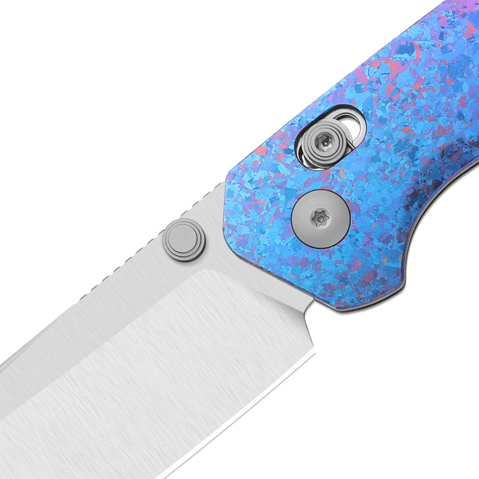 Kizer K3693ACS2 Madrac CL AirTi (M390, Sheepsfoot, Satin, Titanium & Crystallized Titanium, Clutch Lock) Folding Pocket Knife