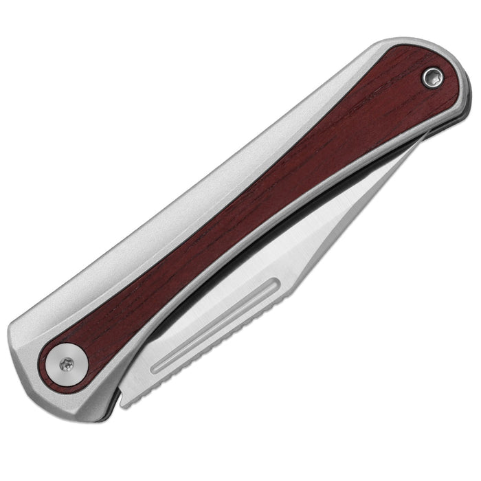 Kizer Ki3732A2 Melody (S35VN, Clip Point, Satin, Aluminum & Panama Rosewood, Slip Joint) Folding Pocket Knife
