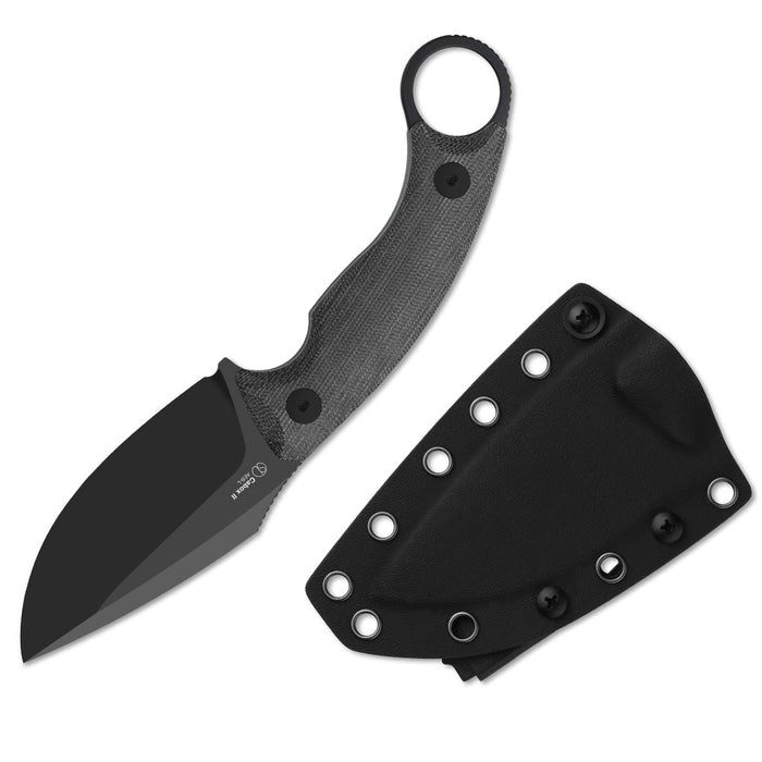 Kizer 1128A1 Cabox II (AEB-L, Drop Point, Black PVD Coating, Micarta) Fixed Blade Knife