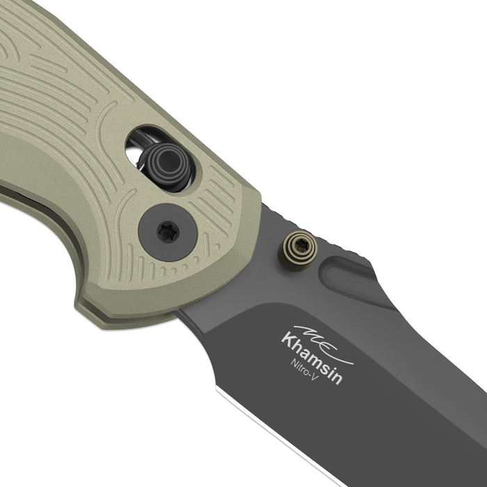 Kizer V3791A1 Khamsin (Nitro-V, Drop Point, Gray PVD Stonewashed, Aluminum, Clutch Lock) Pocket Knife