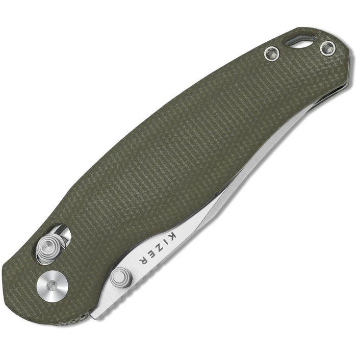 Kizer V3780A1 Phoca CC (AEB-L, Clip Point, Satin, Micarta) Pocket Knife