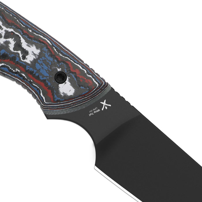 Kizer 1131A1 Whip Tail (CPM 10V, Sheepsfoot, Black Coating, FatCarbon Nebula & G10) Fixed Blade Knife