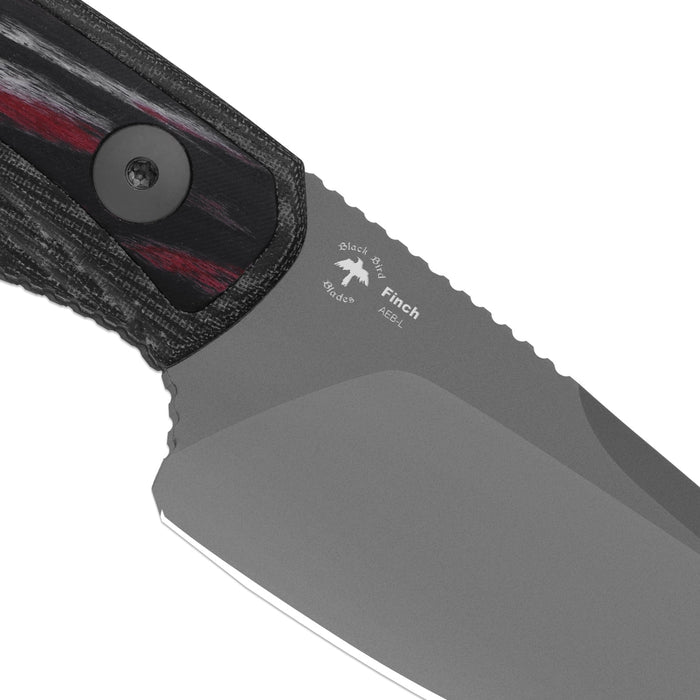Kizer 1134A2 Finch (AEB-L, Drop Point, Gray PVD, Stonewashed, Micarta & Reconstituted Wood) Fixed Blade Knife