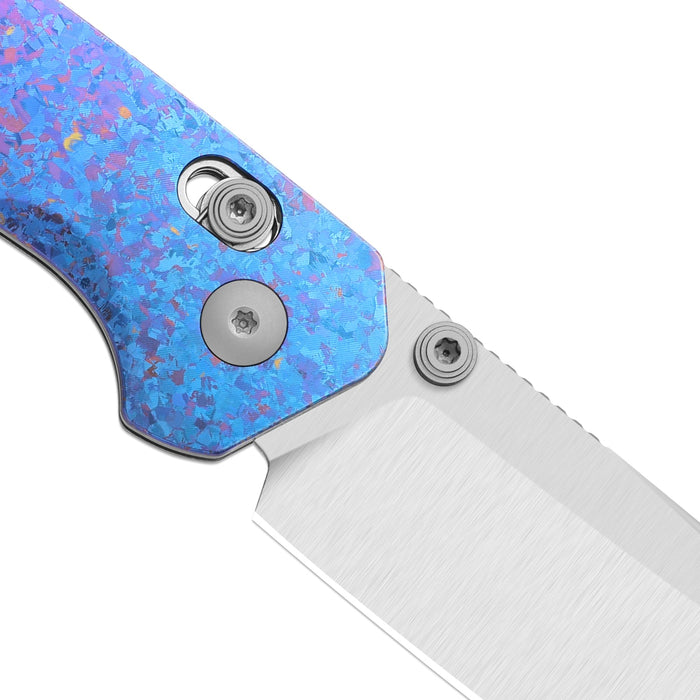 Kizer K3693ACS2 Madrac CL AirTi (M390, Sheepsfoot, Satin, Titanium & Crystallized Titanium, Clutch Lock) Folding Pocket Knife
