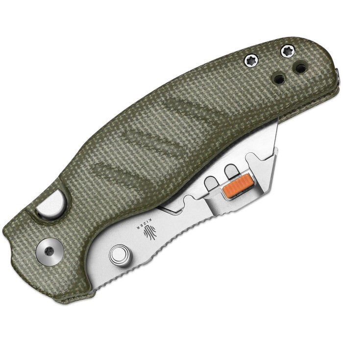 Kizer V3488.29JNA1 C01C Uti 2 (5Cr15MoV, Bead Blasted, Micarta) Utility Knife