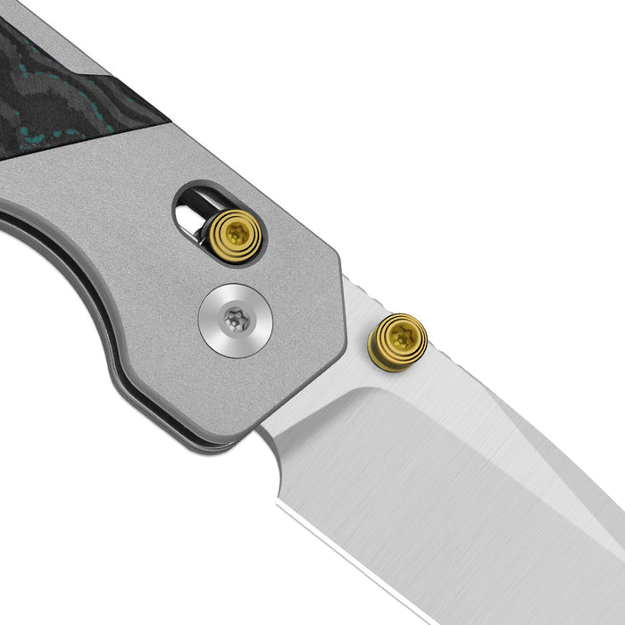 Kizer Ki3634.31CDA2 Militaw 315 (Elmax, Drop Point, Satin, Aluminum & Shipwreck CamoCarbon, Clutch Lock) Pocket Knife