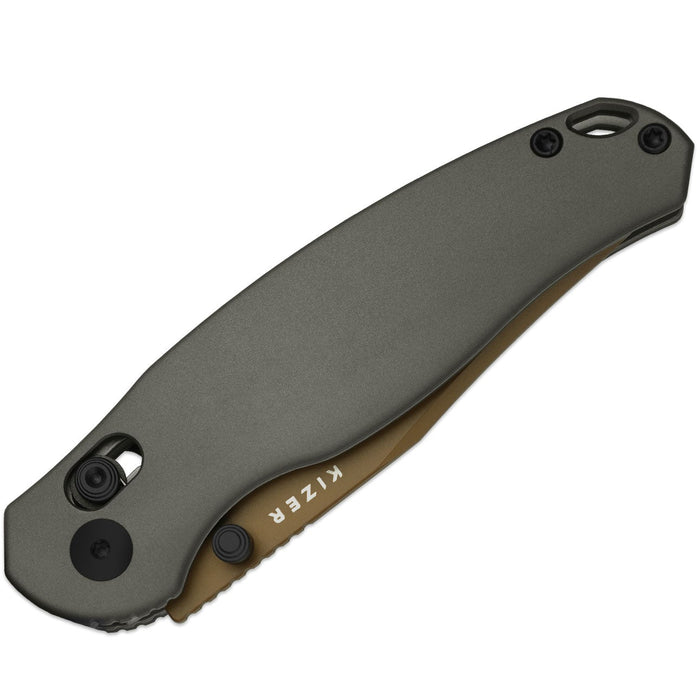 Kizer V3780A2 Phoca CC (AEB-L, Clip Point, PVD, Aluminum) Pocket Knife