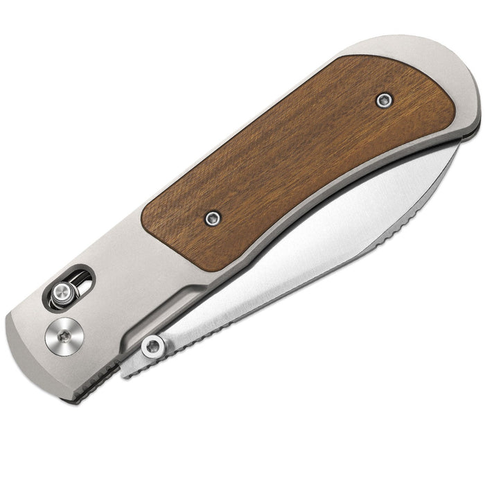 Kizer Ki4761A1 Tycho (S45VN, Drop Point, Satin, Titanium/Wood) Pocket Knife