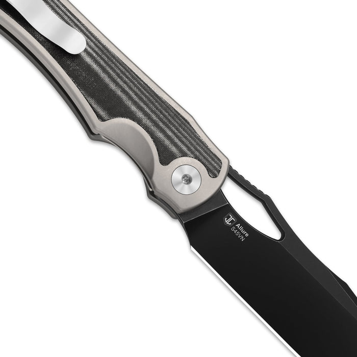 Kizer Ki4763LDA2 Allure (S45VN, Drop Point, Stonewashed, Titanium/Norplex UltreX Micarta) Pocket Knife