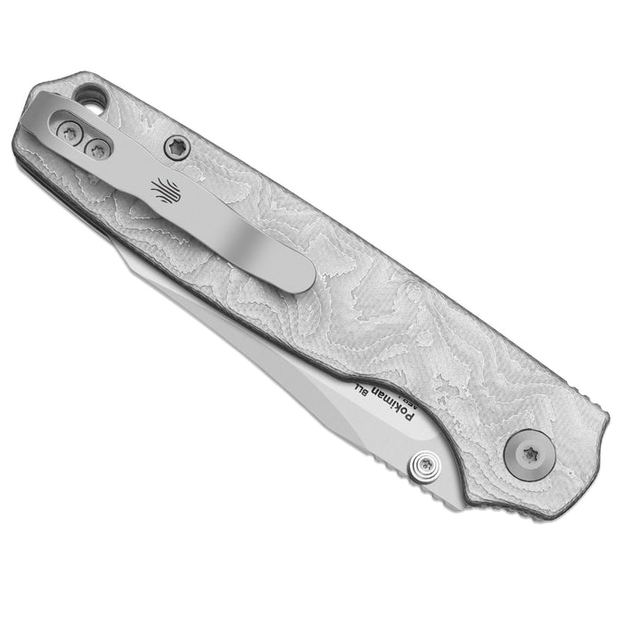 Kizer V3789BCA1 Pokiman BLL (AEB-L, Clip Point, Satin, Aluminum Foil G10, Button Liner Lock) Folding Pocket Knife