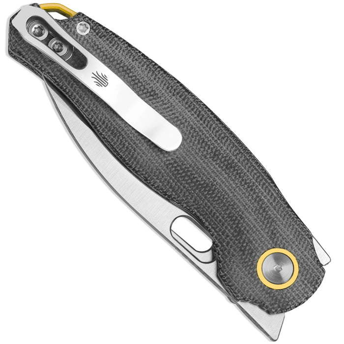 Kizer V3770A1 Seagull (14C28N, Satin, Drop Point, Micarta) Pocket Knife