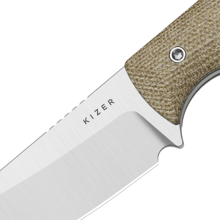 Kizer 1135A4 Field Mouse (14C28N, Sheepsfoot, Satin, Norplex UltreX Micarta) Fixed Blade Knife