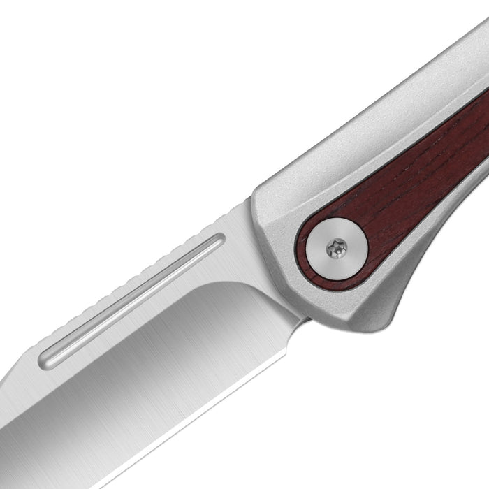 Kizer Ki3732A2 Melody (S35VN, Clip Point, Satin, Aluminum & Panama Rosewood, Slip Joint) Folding Pocket Knife