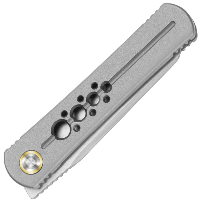 Kizer ZX-3499.2A1 Feist 2x Series (M390, Stonewashed, Titanium, Reverse Tanto) Pocket Knife