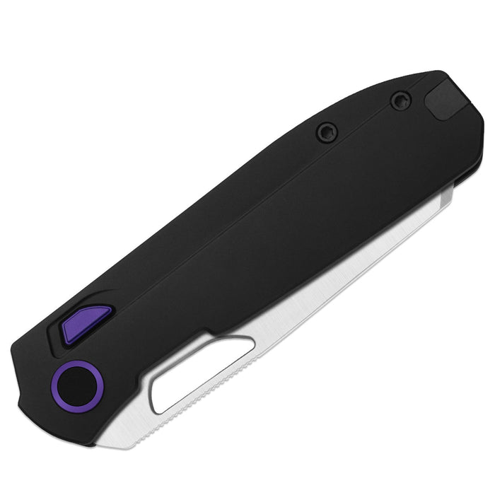Kizer Ki3699BSA1 Mash (M390, Modified Sheepsfoot, Satin, Aluminum, Button Liner Lock) Folding Pocket Knife