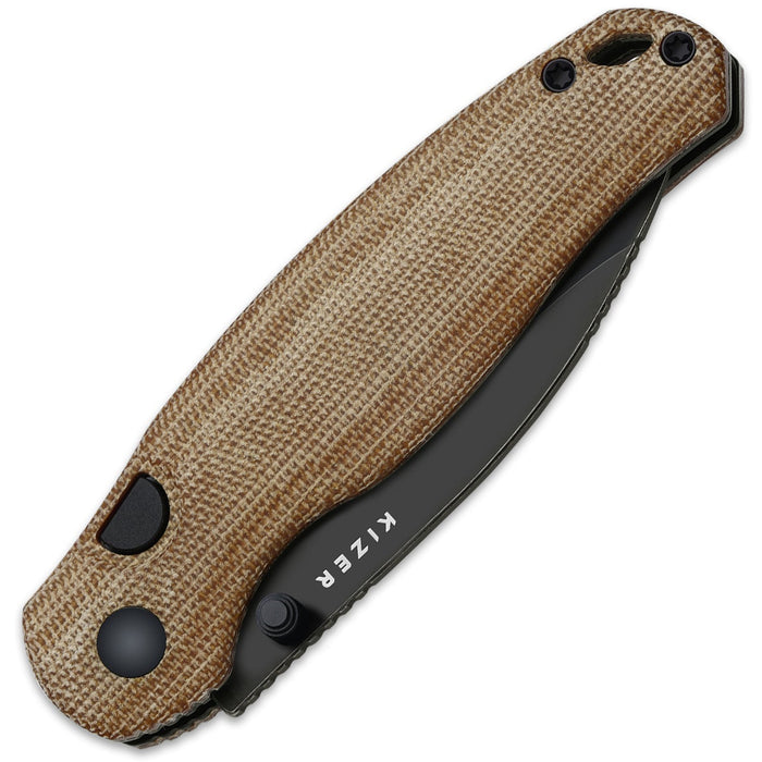 Kizer V3781BDA1 Phoca BD (14C28N, Stonewashed, Drop Point, Norplex UltreX Micarta) Pocket Knife