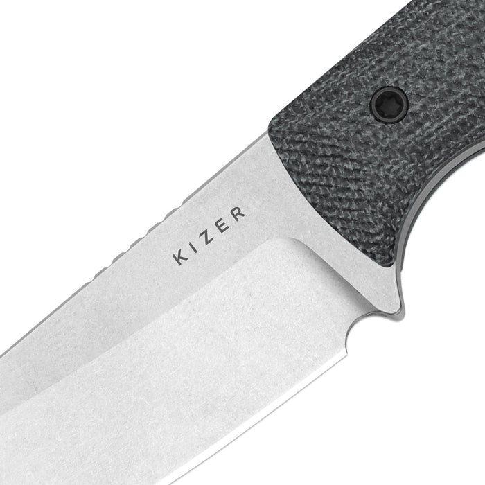Kizer 1135A3 Field Mouse (14C28N, Sheepsfoot, Stonewashed, Norplex UltreX Micarta) Fixed Blade Knife