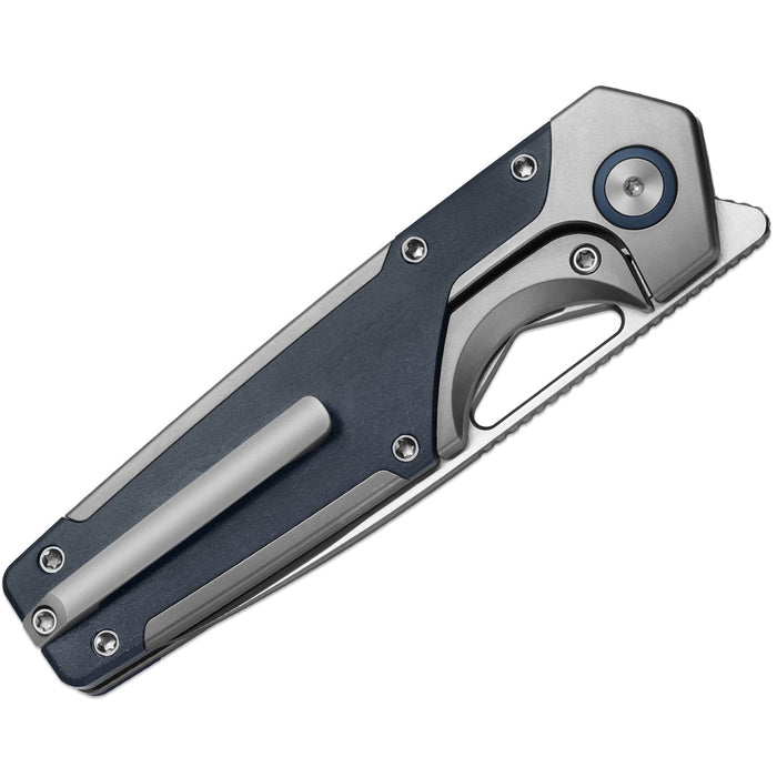 Kizer Ki3759FDA3 Serpentine (M390, Drop Point, Satin, Titanium/Blue Richlite) Pocket Knife