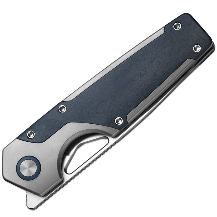 Kizer Ki3759FDA3 Serpentine (M390, Drop Point, Satin, Titanium/Blue Richlite) Pocket Knife