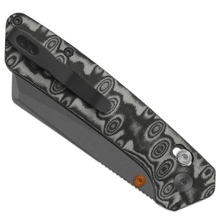 Kizer K3693ACS4 Madrac CL AirTi (M390, Sheepsfoot, Gray PVD Stonewashed, Vortex Pattern Micarta, Clutch Lock) Folding Pocket Knife