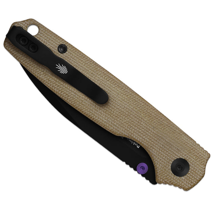Kizer V3789BDA1 Pokiman BLL (AEB-L, Drop Point, Black PVD Coating, Micarta, Button Liner Lock) Folding Pocket Knife