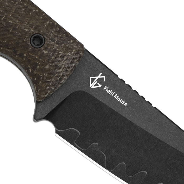 Kizer 1135A1 Field Mouse (CPM 3V, Sheepsfoot, Black Coating, FatCarbon Camo Gold) Fixed Blade Knife