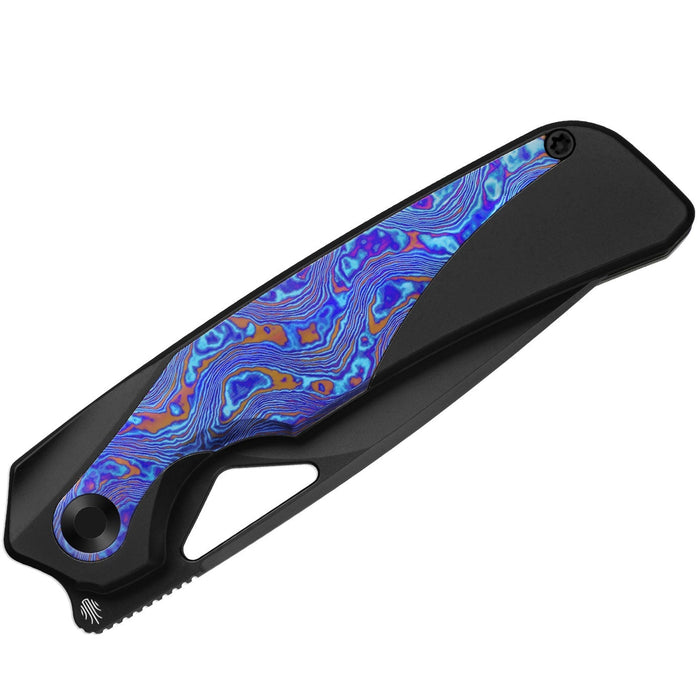 Kizer Ki3735A2 Topsail (S45VN, Drop Point, DLC, Titanium/Timascus) Pocket Knife