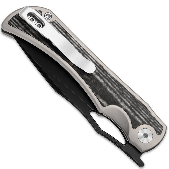 Kizer Ki4763LDA2 Allure (S45VN, Drop Point, Stonewashed, Titanium/Norplex UltreX Micarta) Pocket Knife